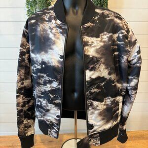 MENS ZANEROBE Bomber Jacket - Cloud Pattern Black & White